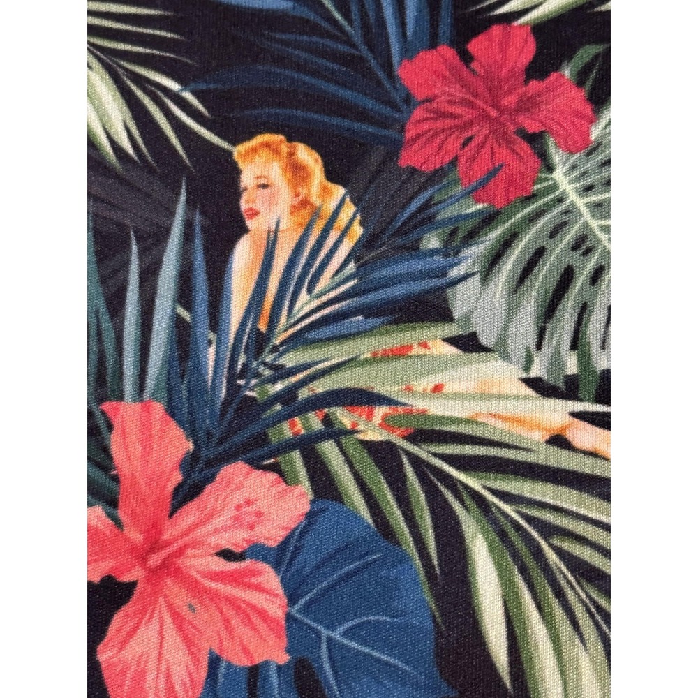 Biciclista Shirt Mens L Hawaiian Pin-Up‎ Floral Moonlight Swim Made in Italy - Picture 7 of 14